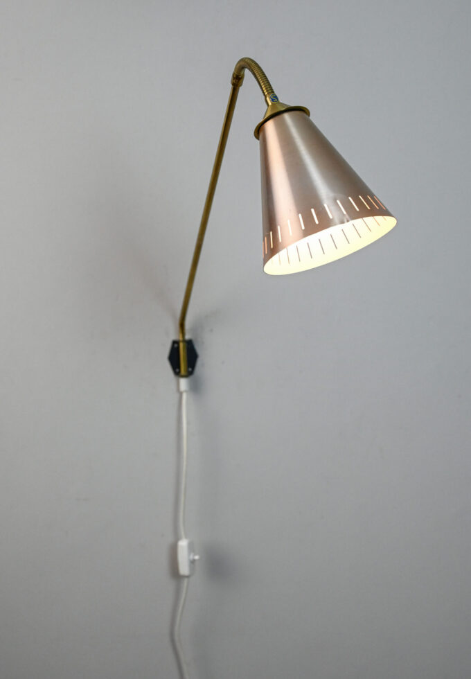 Lampada da parete vintage 50s, produzione svedese-a