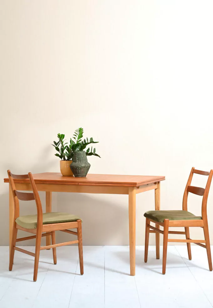 Vintage extendable teak table