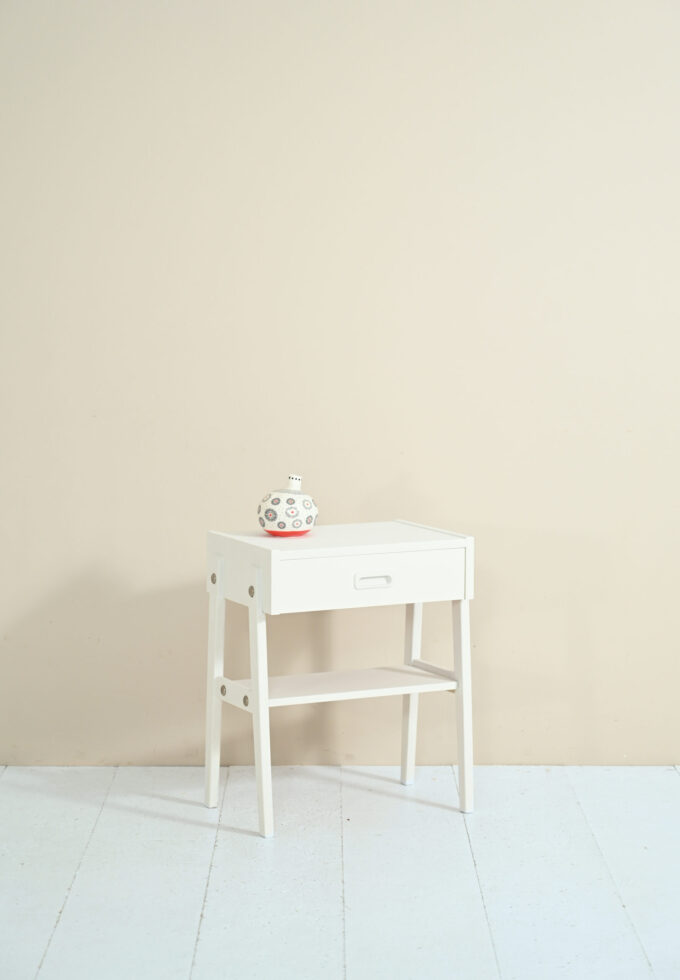 Scandinavian nightstand painted white