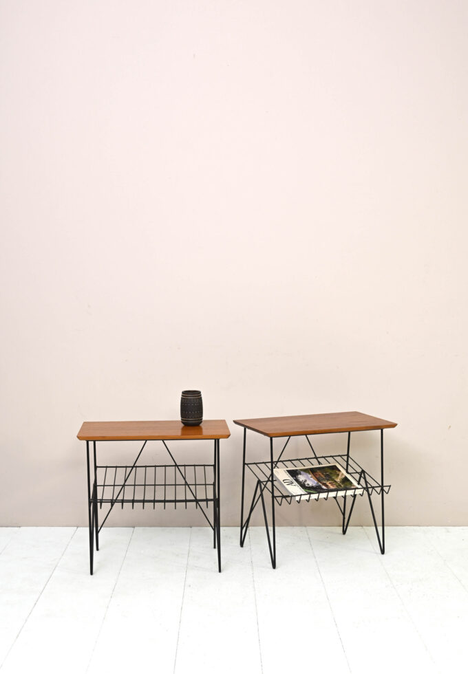 Retro teak and metal tables