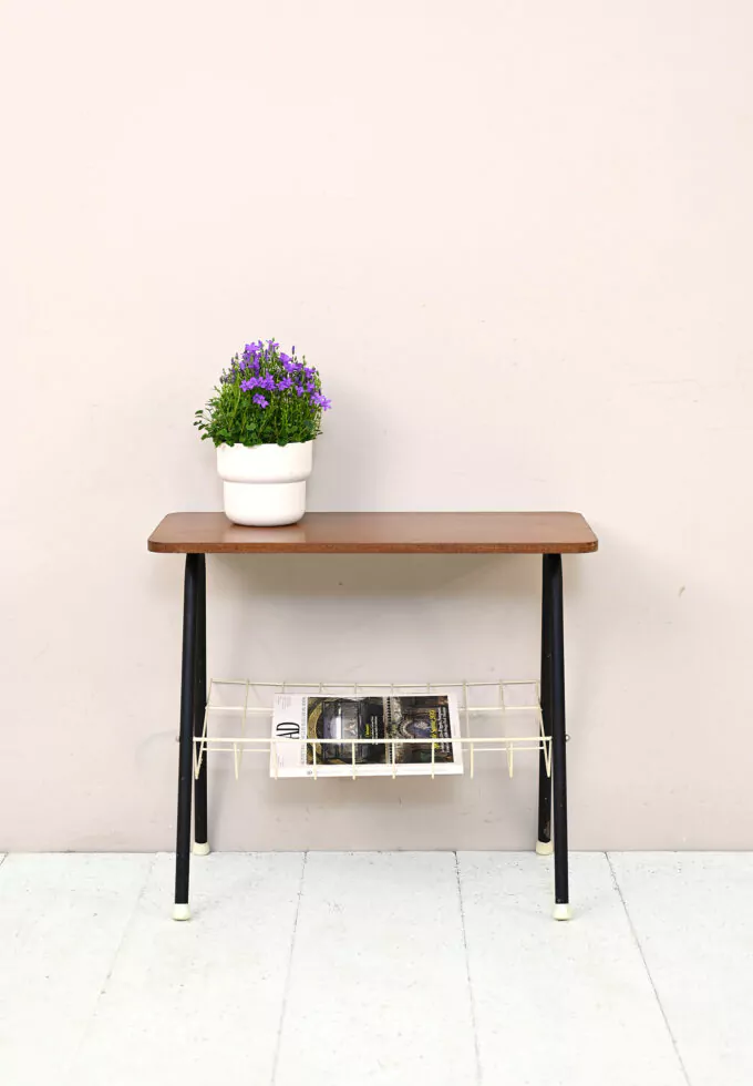 Wooden and metal side table