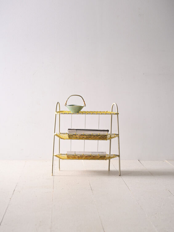 Yellow rubber and metal magazine rack | Casafika