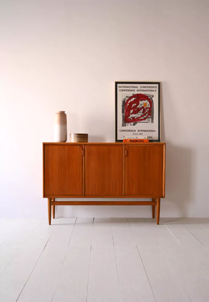 Vintage Scandinavian teak and oak highboard