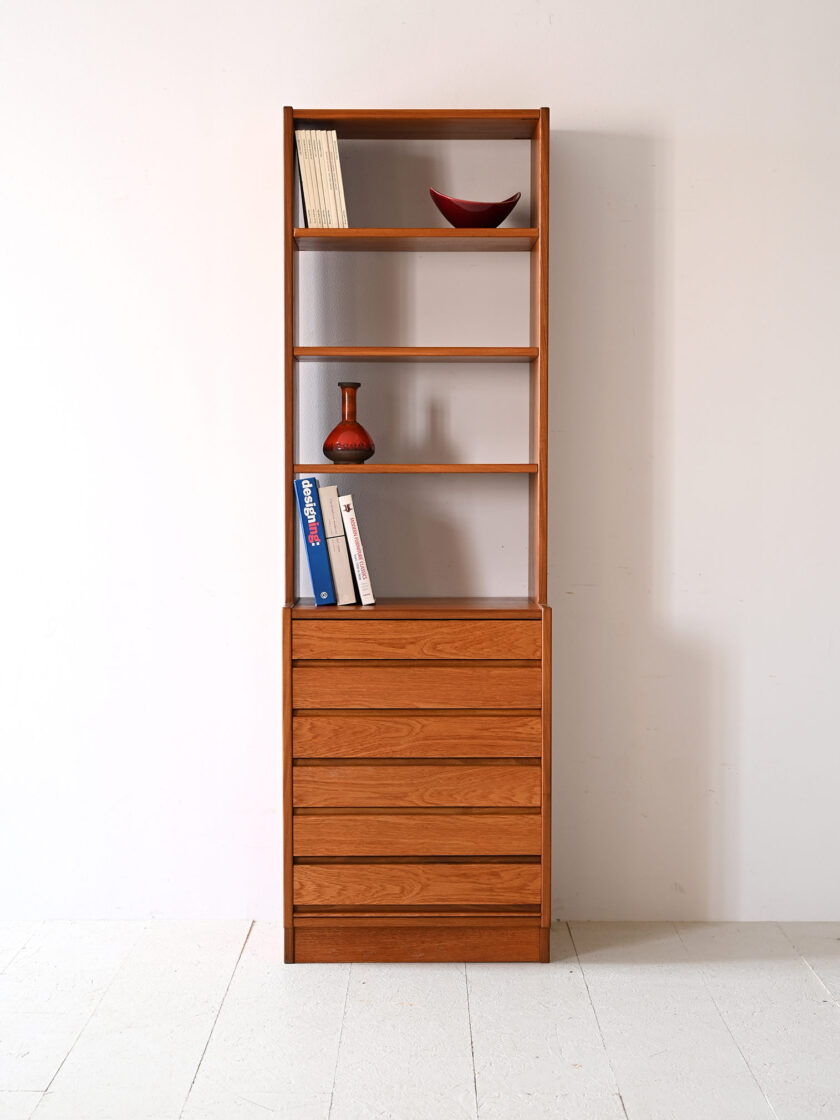 Libreria-in-rovere-con-6-cassetti