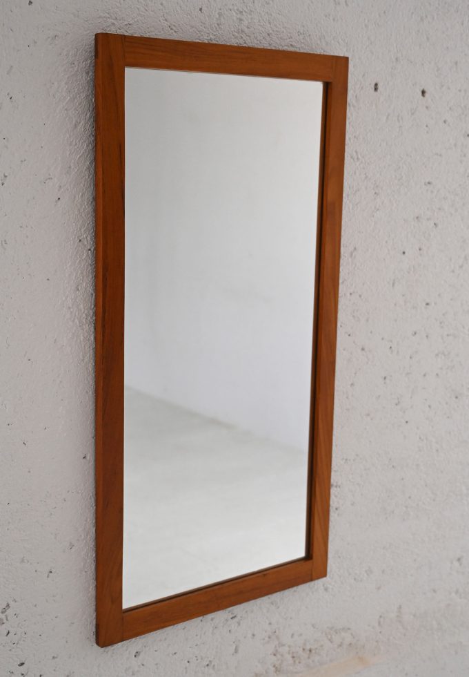 Specchio danese in teak anni '60 – Cornice in legno vintage-a