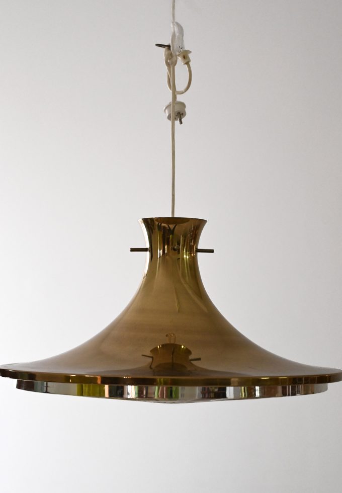 Lampada a sospensione dorata vintage-a