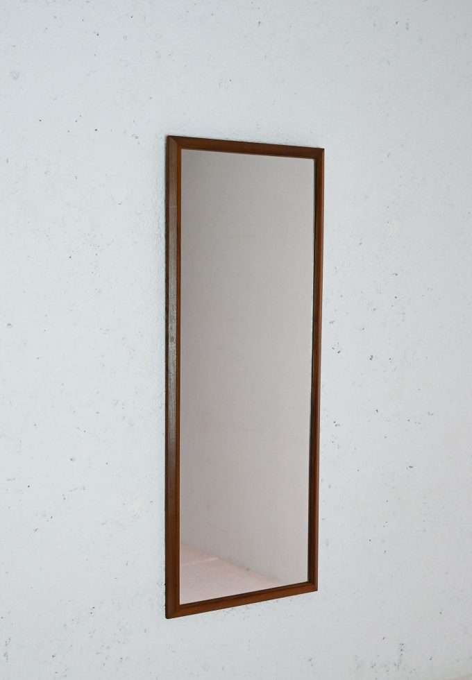 Specchio vintage rettangolare in rovere-a