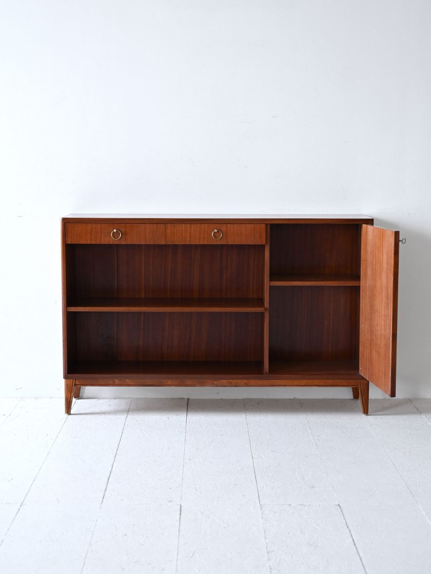 Libreria in mogano con vano contenitore-c