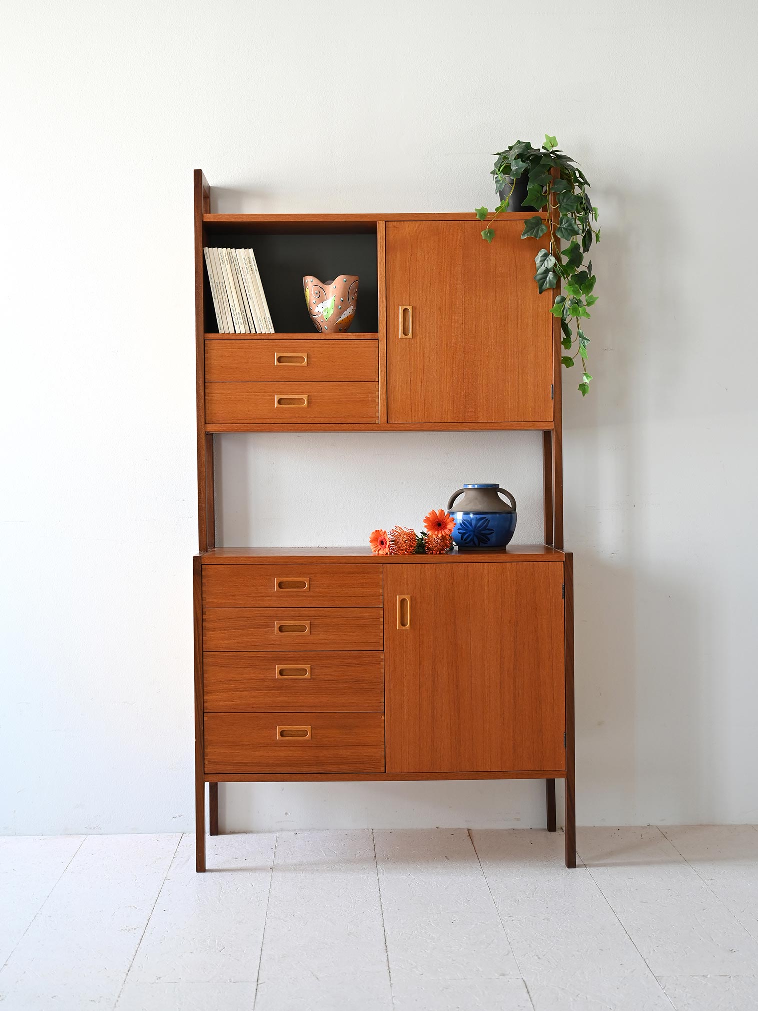 Credenza-Libreria vintage teak-a Credenza-Libreria vintage in teak-a