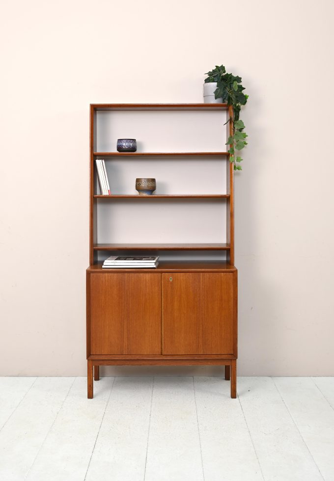 Libreria scandinava in teak anni '50-a
