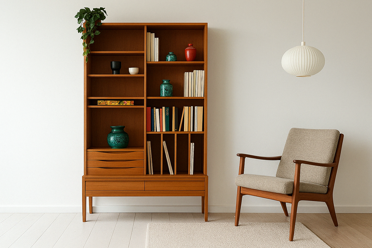 libreria scandinava vintage