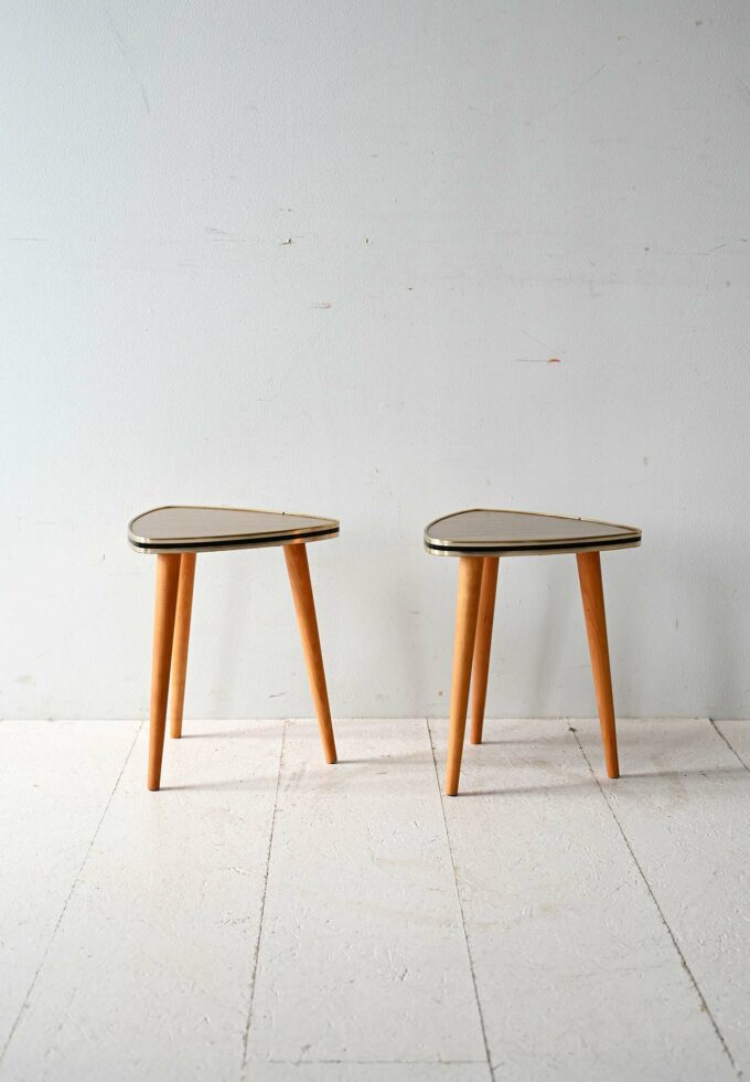 Pair of vintage Scandinavian stools in formica-a
