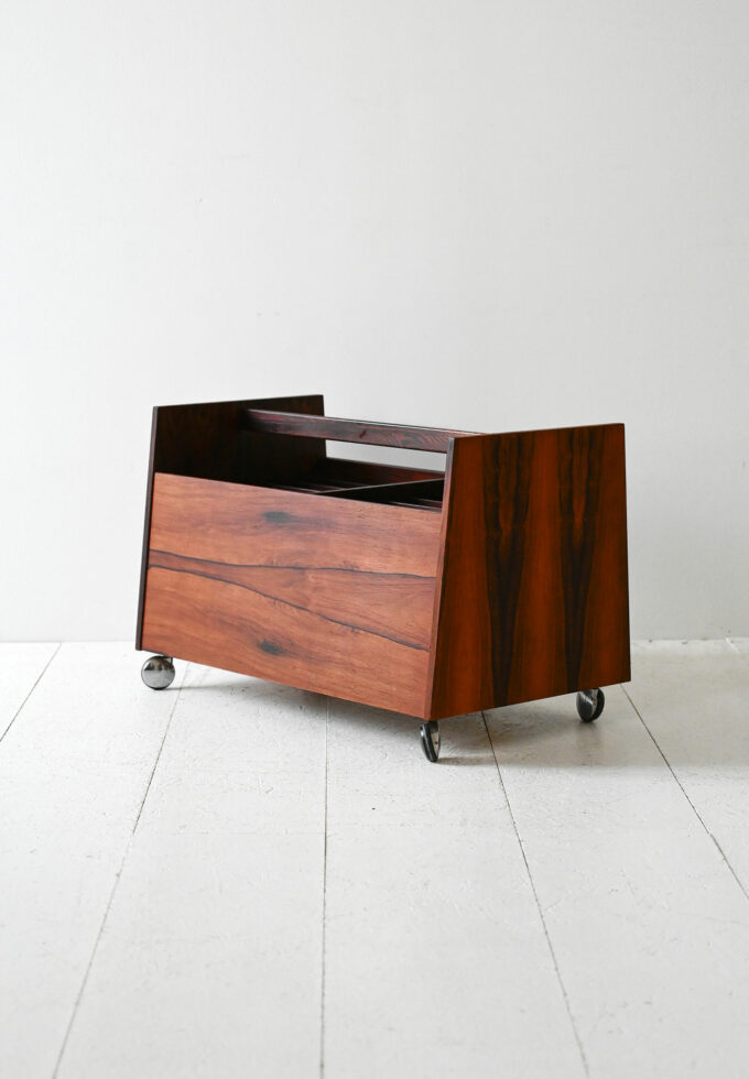 Scandinavian 1960s magazine rack in rosewood-a