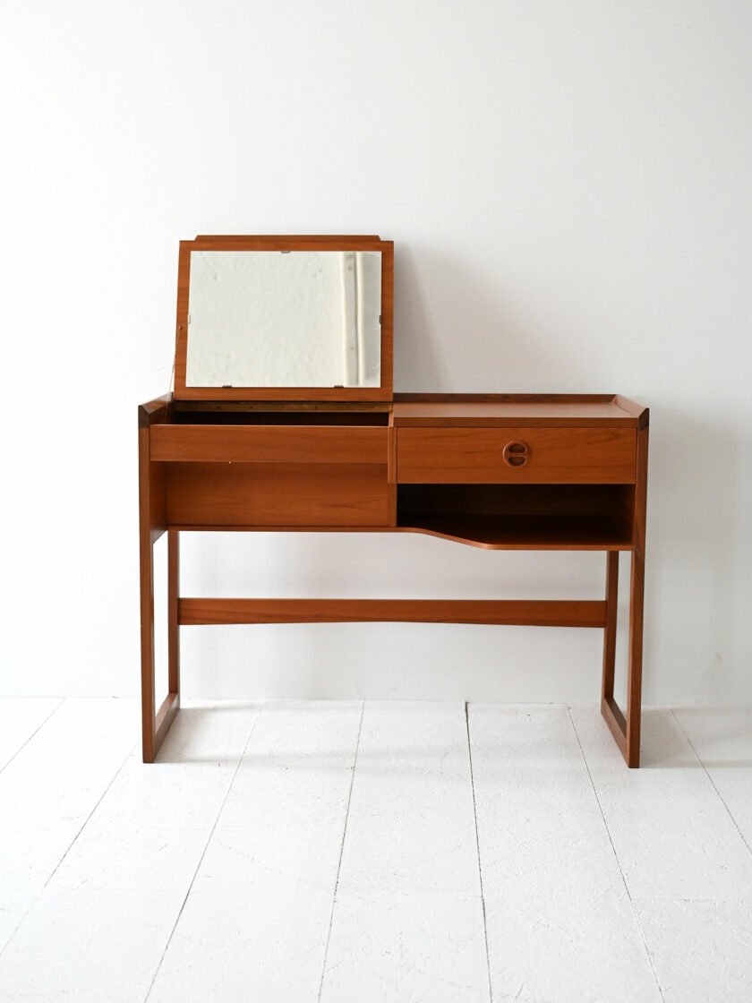 Toeletta scandinava vintage in teak anni ’60-b