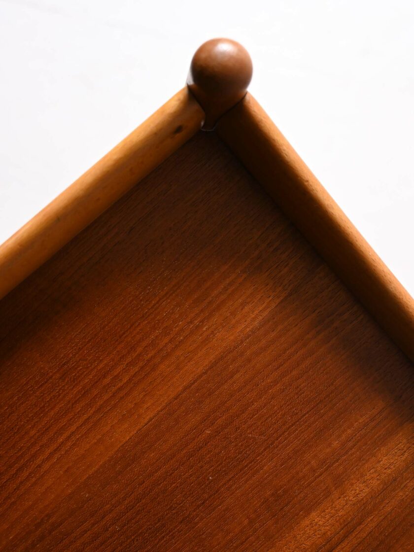 Carrello vintage scandinavo in teak e faggio-d