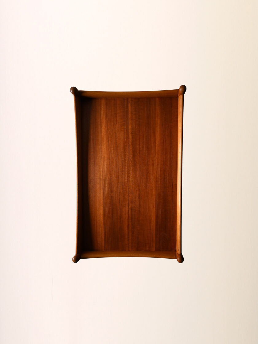 Carrello vintage scandinavo in teak e faggio-h
