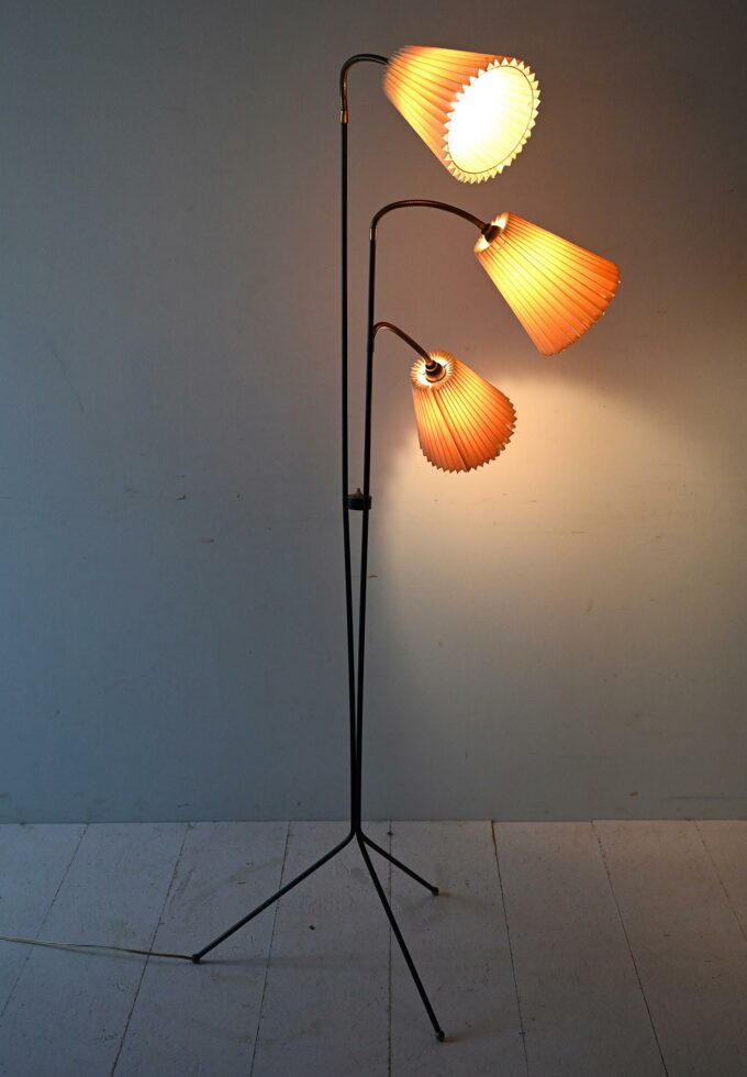 Scandinavian 1950s three-armed floor lamp-a