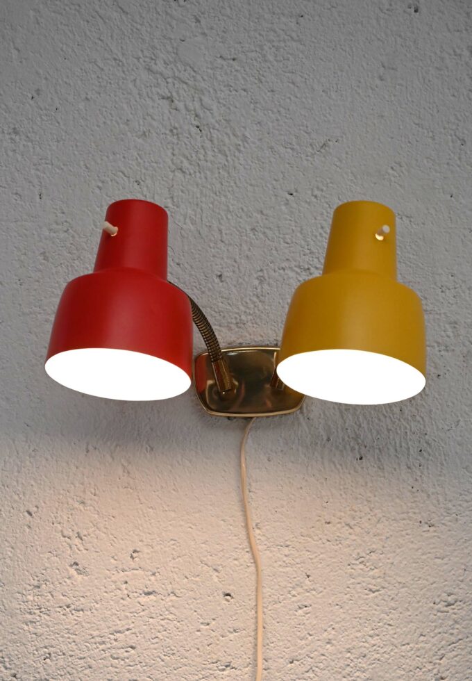 Applique scandinava anni '60 bicolore in metallo-a