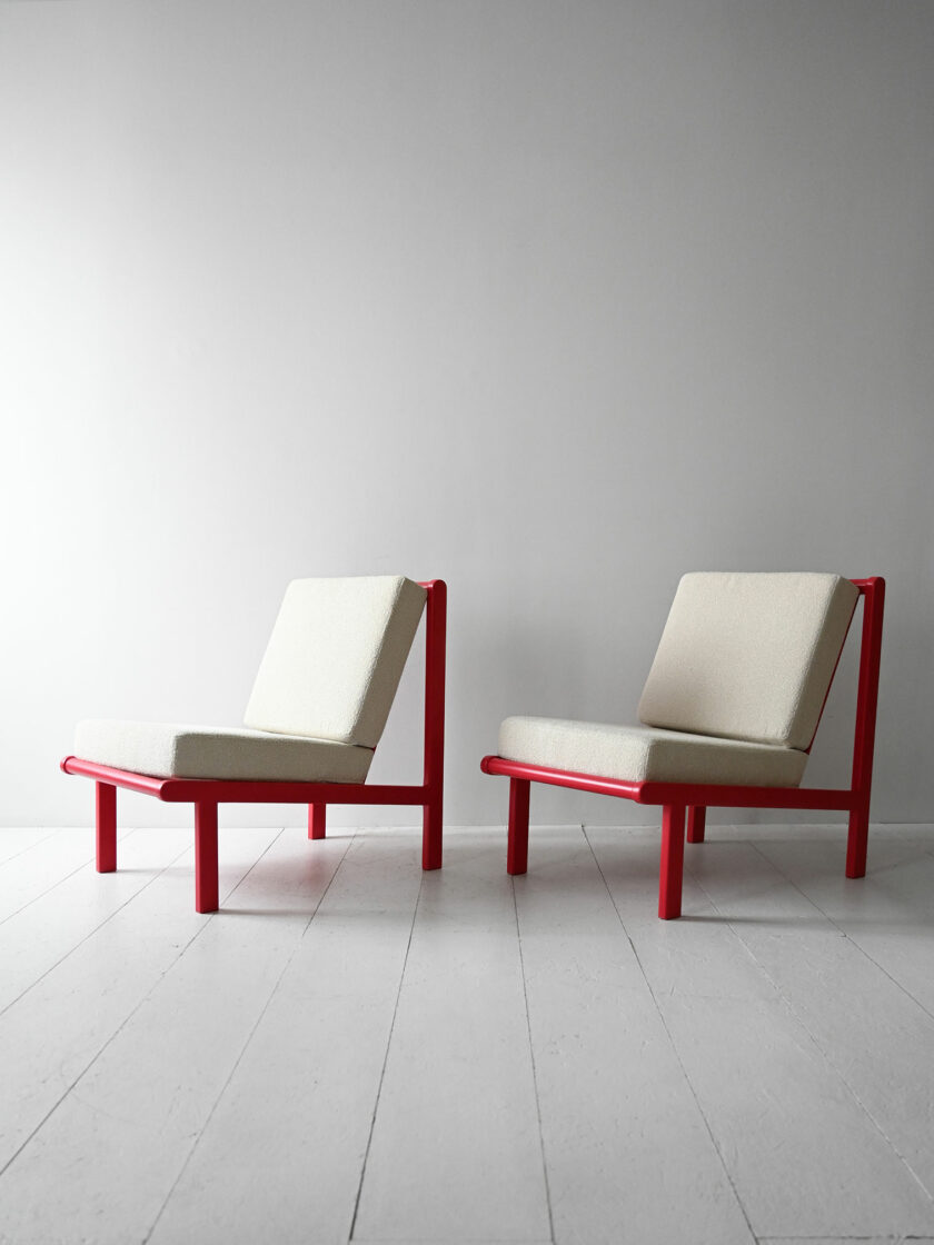 Coppia poltrone scandinave vintage rosso ciliegia-b