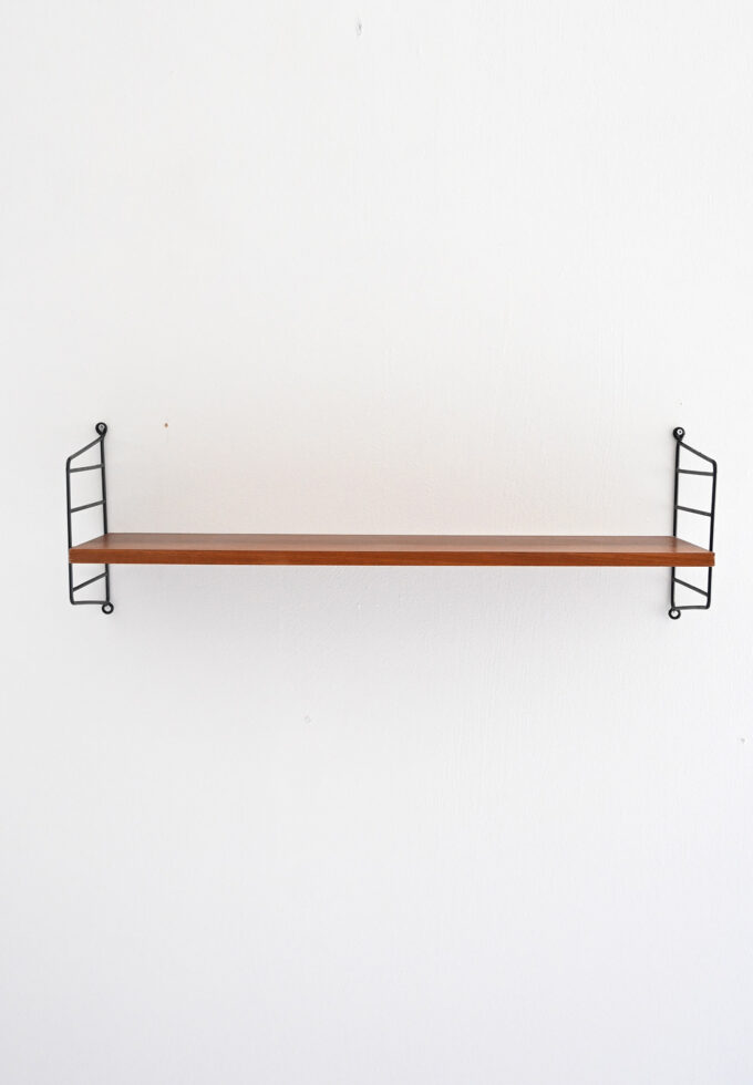 Mensola scandinava Hylla in teak e ferro nero-b