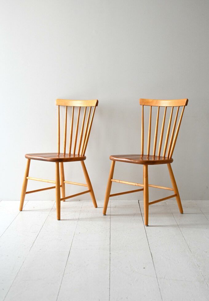 Coppia di sedie scandinave vintage modello Pinstolar-b