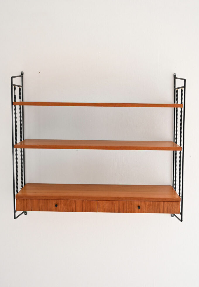 Scandinavian teak Hylla shelf system with drawers-b