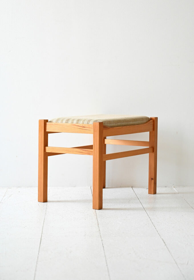 Scandinavian Oak Vintage Footstool-b