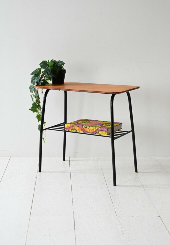 Scandinavian vintage coffee table with metal frame-a