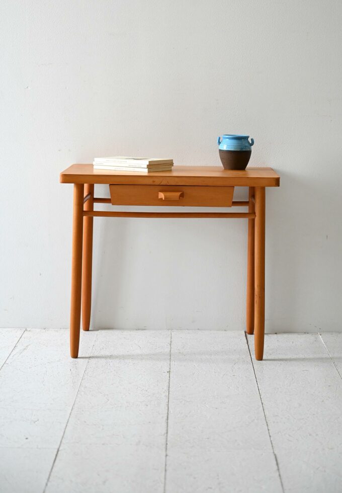 Scandinavian 1960s bedside table in beech wood-a