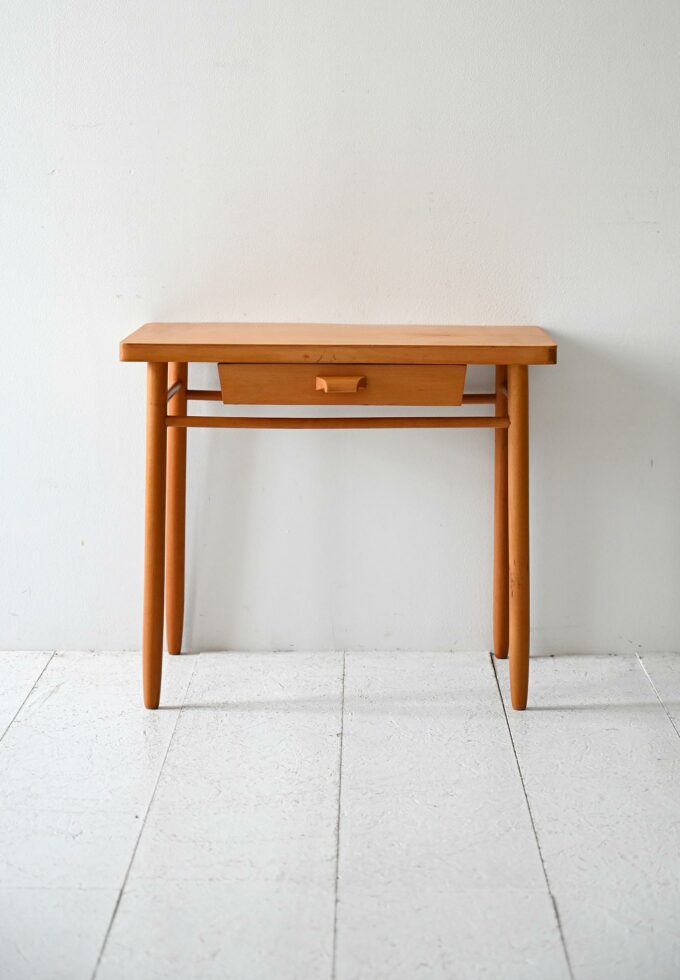 Scandinavian 1960s bedside table in beech wood-b