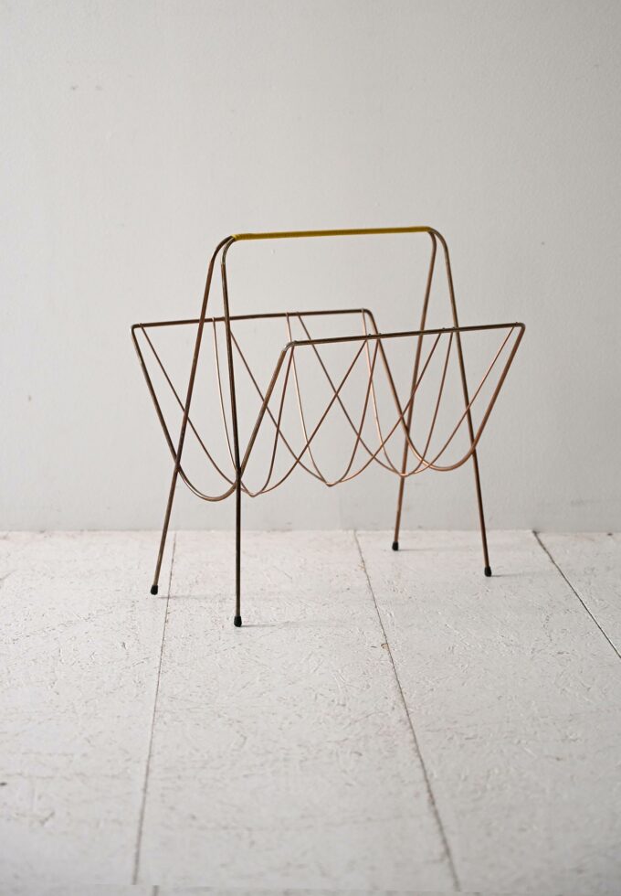 Scandinavian vintage 1960s metal magazine rack-b