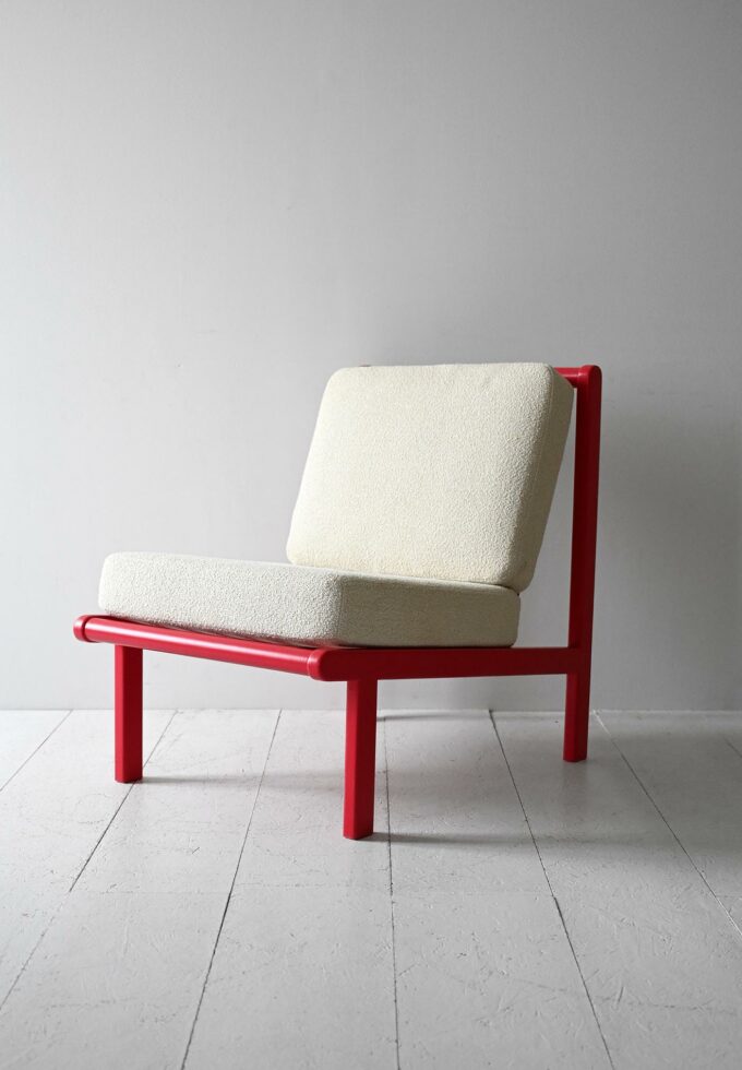Scandinavian cherry red vintage-a armchair
