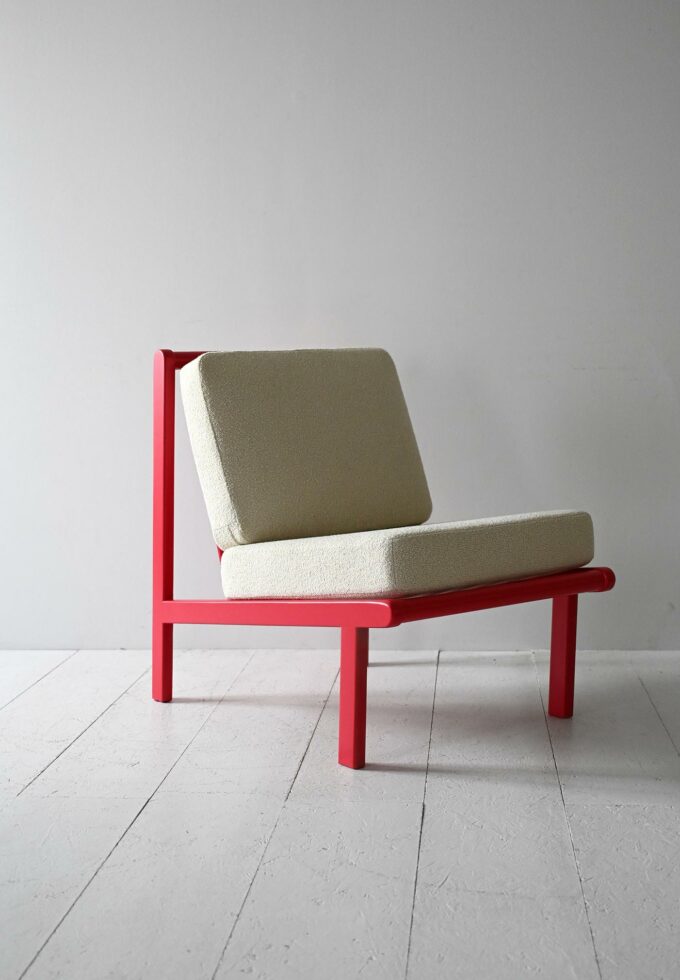 Scandinavian cherry red vintage-b armchair