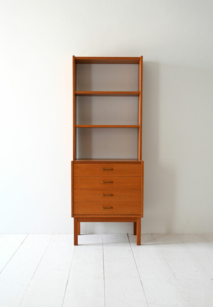 Vintage 1960s Scandinavian bookcase with drawers-b