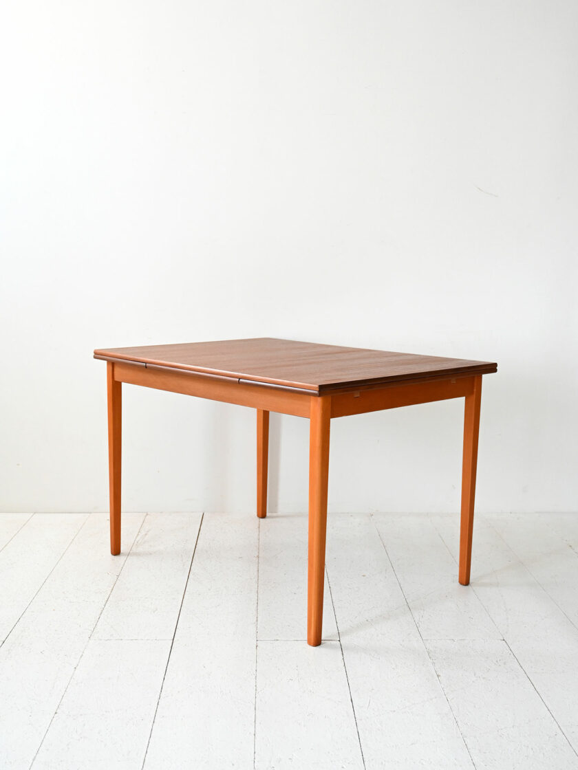 Tavolo scandinavo anni 50 in teak e rovere-f