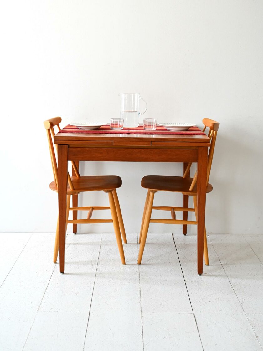 Scandinavian 60s teak square-c table