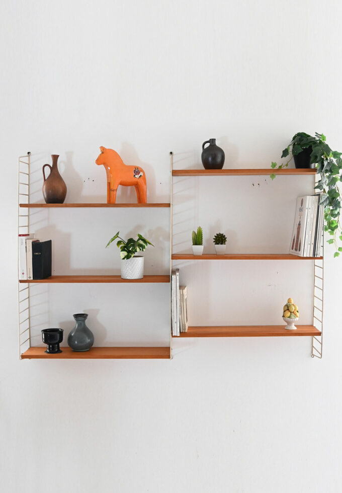Scandinavian 1960s shelf system made of fir-a