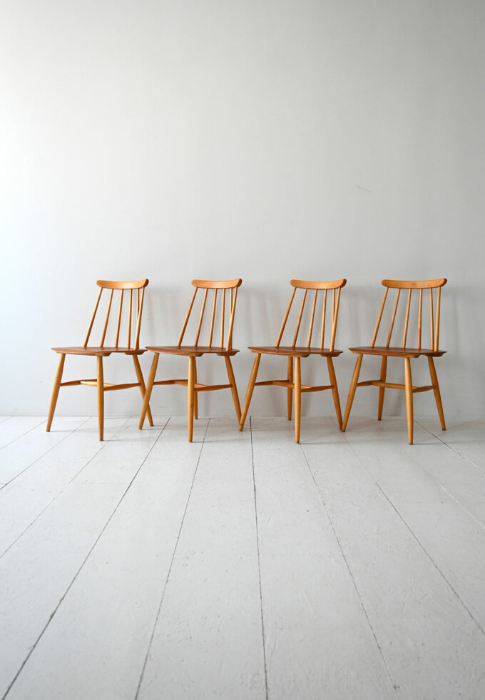 Set of 4 Fanett chairs by Tapiovaara original 60s-a
