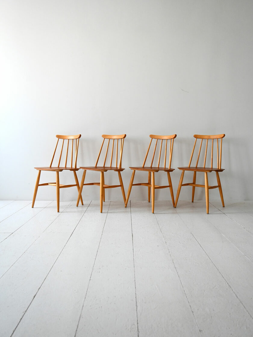 Set 4 sedie Fanett di Tapiovaara originali anni 60-a