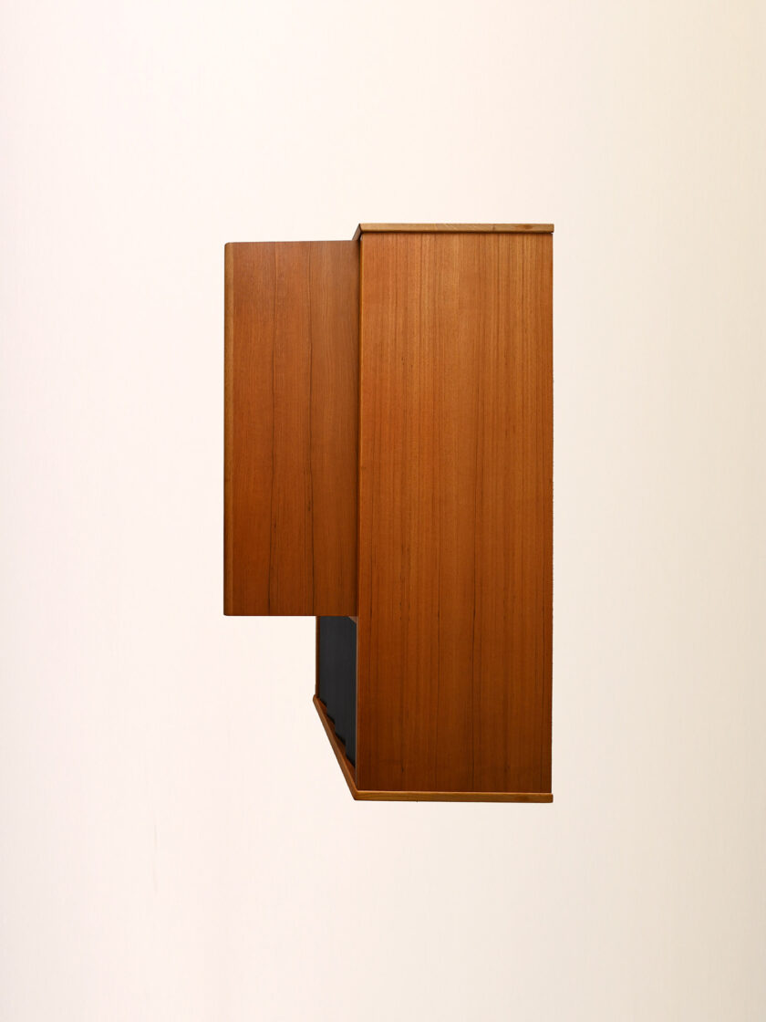 Scandinavian teak sideboard with black details-l