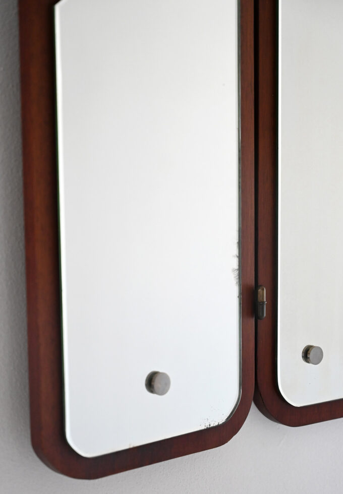 Scandinavian vintage mirror with folding doors-b