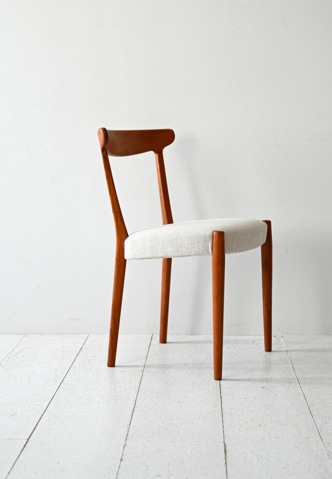 Scandinavian vintage 1960s curved teak chair-a