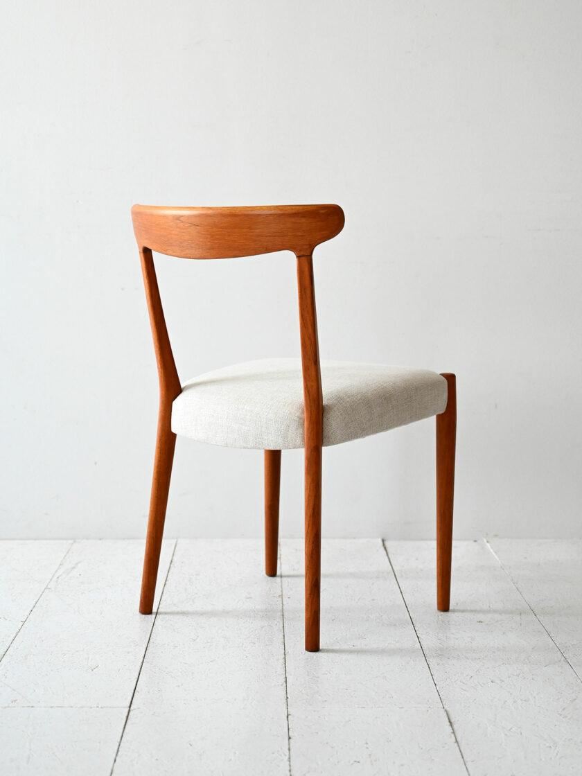 Sedia scandinava vintage anni 60 in teak curvato-b
