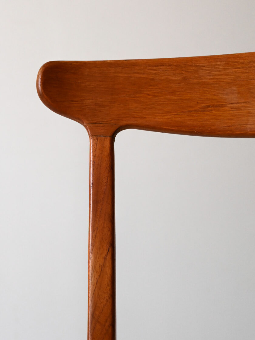 Sedia scandinava vintage anni 60 in teak curvato-f