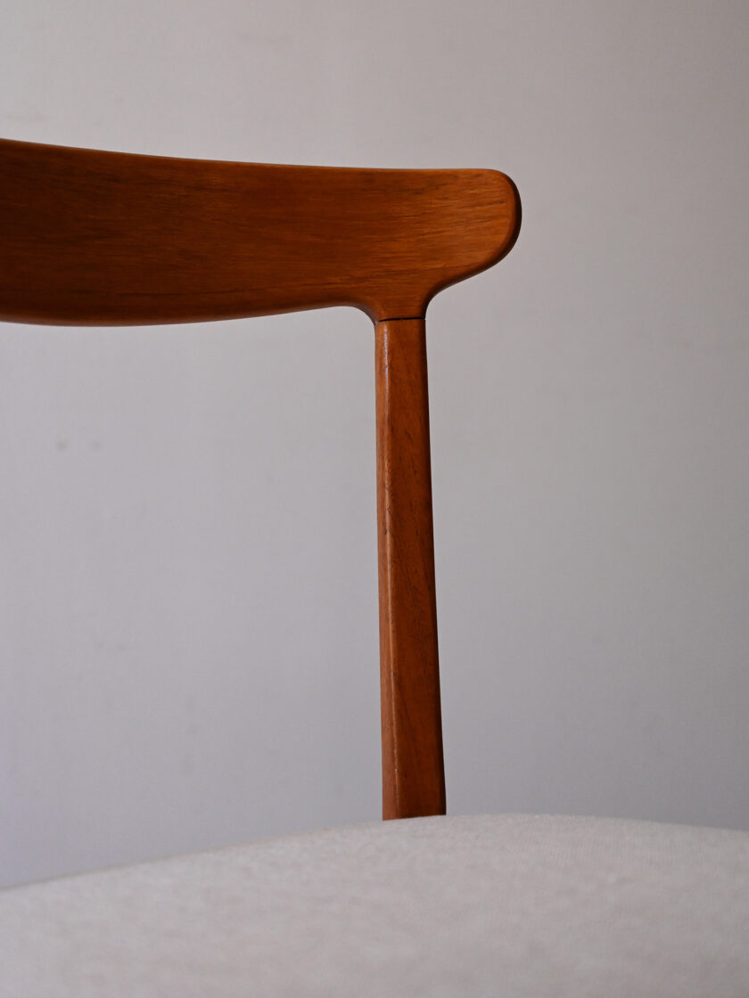 Sedia scandinava vintage anni 60 in teak curvato-h