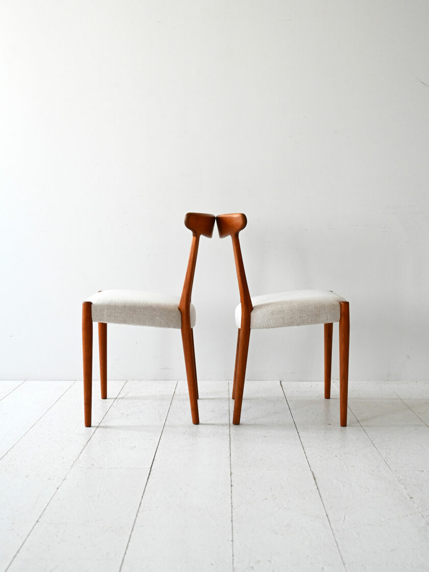Pair of Scandinavian 1960s curved teak chairs-c