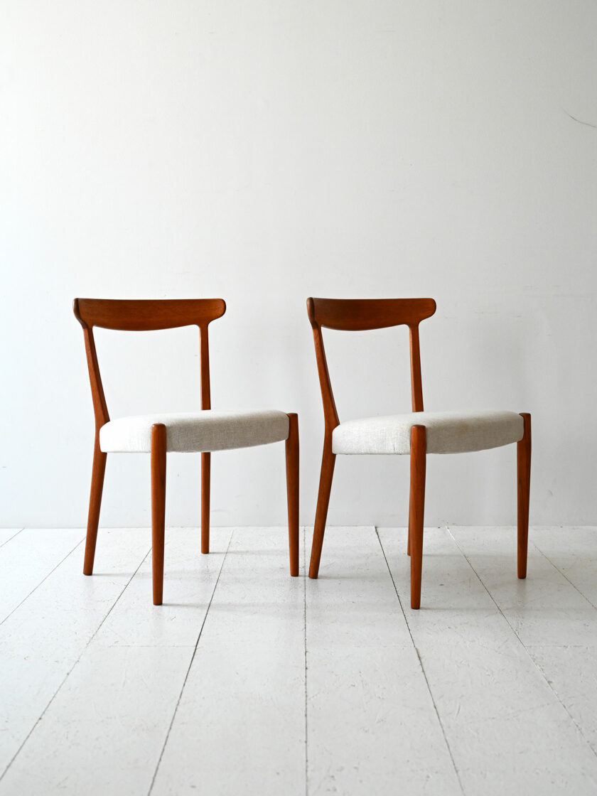 Pair of Scandinavian 1960s curved teak chairs-d