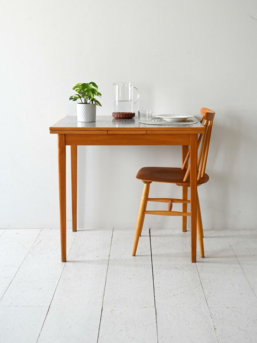 Scandinavian Vintage table by Edsbyverken extendable with formica top-c