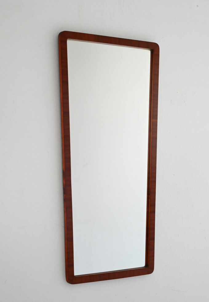 Scandinavian Deco 1940s mahogany lacquered mirror-a