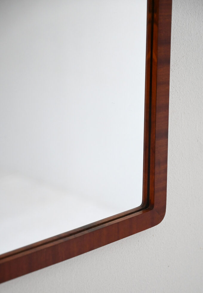 Scandinavian Deco 1940s mahogany lacquered mirror-b
